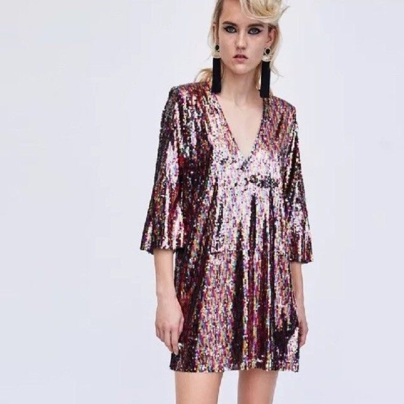 Zara Basic Collection Multi Color Mini Sequinned - Picture 1 of 8